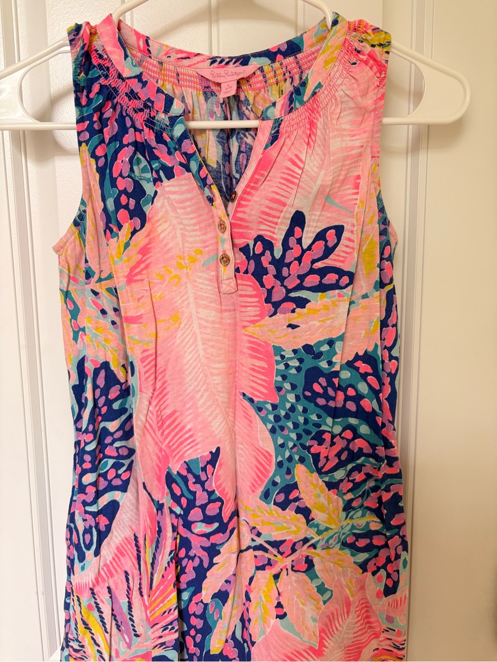 Lilly Pulitzer Essie smocked tunic in Off the Grid print